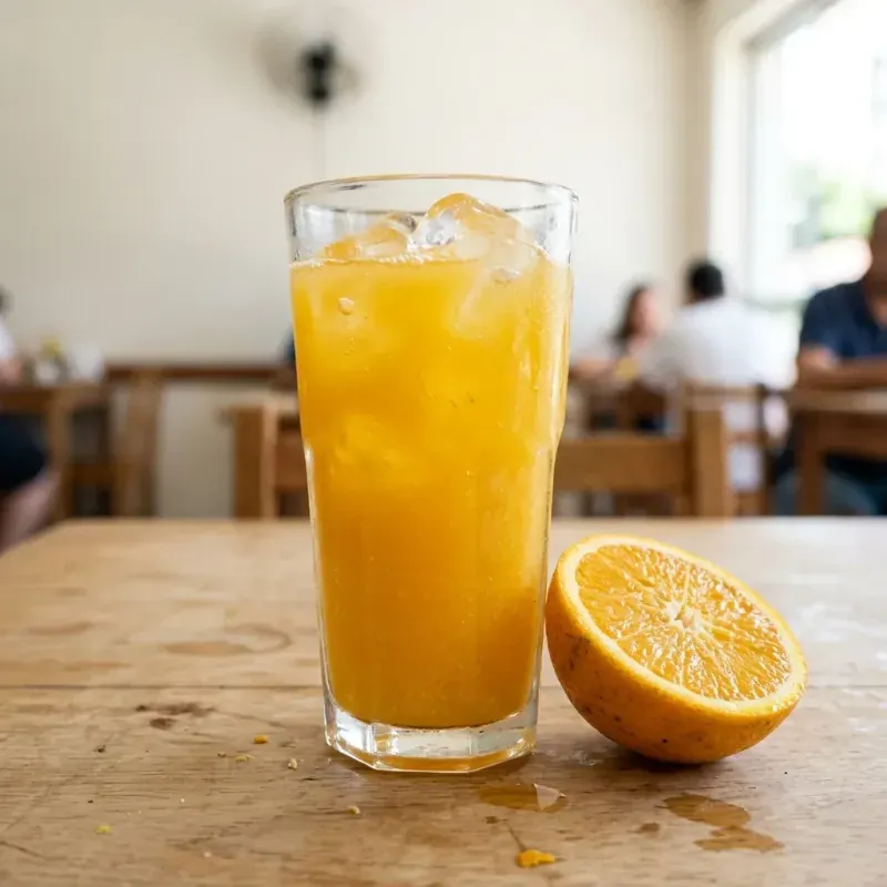 Suco de laranja, foto gerada pela IA do Chefe